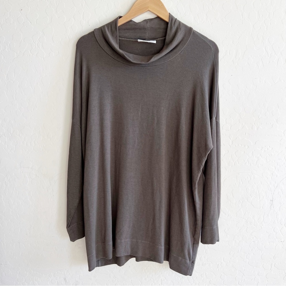 Bryn Walker Dimitri Tunic Top Oversized Brown Boxy Terry Knit
